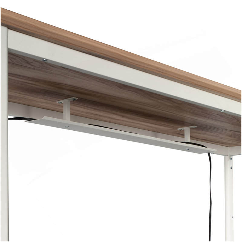 Bureau avec retour, finition brune