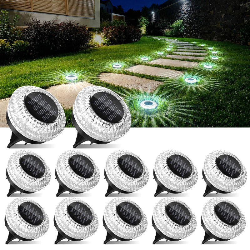 Éclairage solaire au sol pour l'extérieur, sentier à énergie solaire Ip67 imperméable et anti-éblouissant, éclairage solaire pour le jardin, éclairage de paysage pour la terrasse du patio