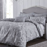Damask Jacquard Duvet Cover Set with Pillowcases