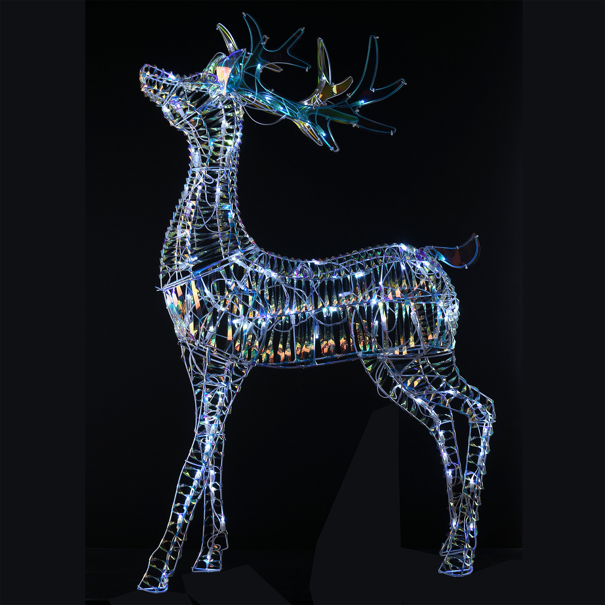 The Holiday Aisle® 48" Pre-Lit Iridescent Reindeer