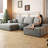 Boneless 107" L-Shaped Sofa with Ottoman-114308603