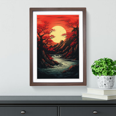 Japanese Sunset Line Framed Print