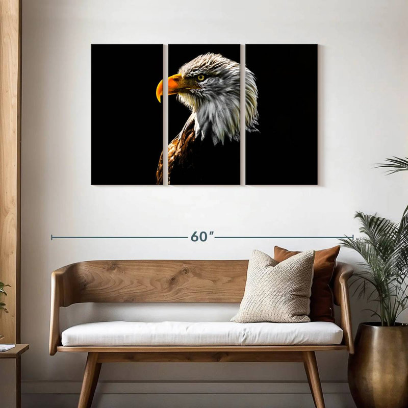 Ronce près d'un aigle à tête blanche, H 28 po x l 45 po