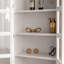 Blanc + vitrines en bois massif Burlywood