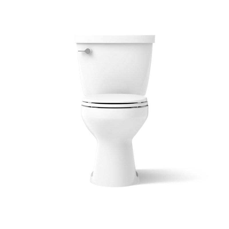 Cimarron 1.6 GPF Round Two-Piece Toilet (Seat Not Included), White, Left-Hand