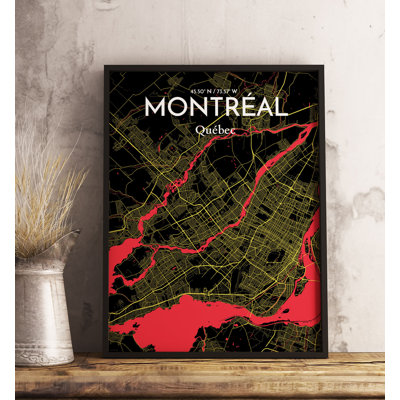 Montreal City Map - No Frame Print