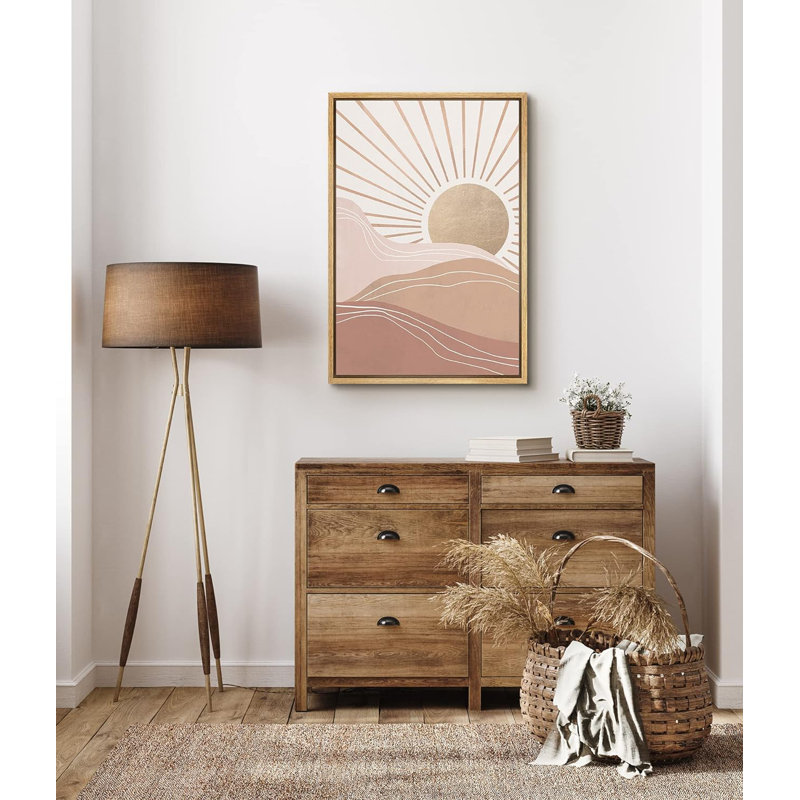 Rayons de soleil sur la chaîne de montagnes, H 36 po x l 24 po x P 1,5 po, Naturel