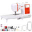 Machine à coudre et à broder informatisée Poolin EOC03RE (2in1), zone de broderie de 9,2 po x 4 po, écran tactile ACL de 4,3 po, 8 fontes, 12 langages, 154 motifs de fantaisie, USB et sans fil, logiciel, 2 cerceaux, bricolage fait à la main, cadeaux pour femmes
