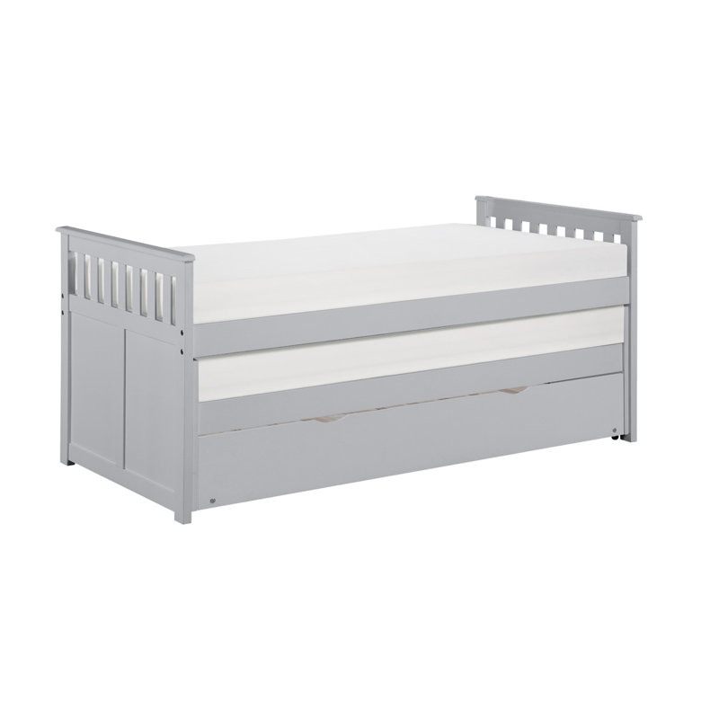 Lit de jour simple avec lit gigogne, Gris
