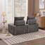 Canapé modulaire à assise profonde avec dossier réglable - Canapé compressé en chenille de 39,37 po pour le salon, la chambre à coucher, le salon (2 pièces), gris.-128834337-128834341