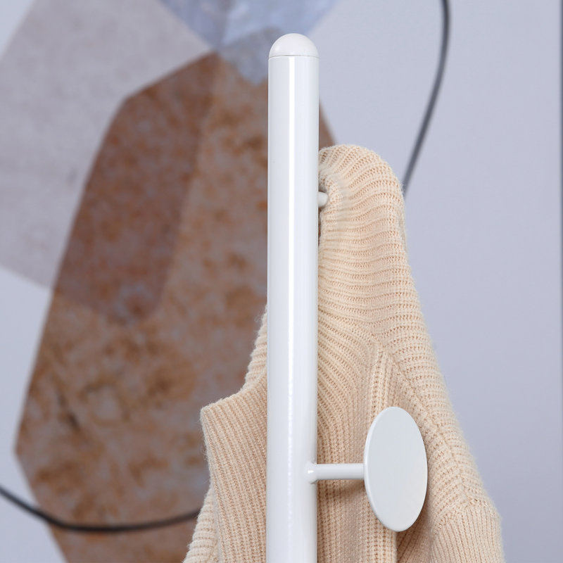 Gabriyel Steel Freestanding 8 - Hook Coat Stand, White