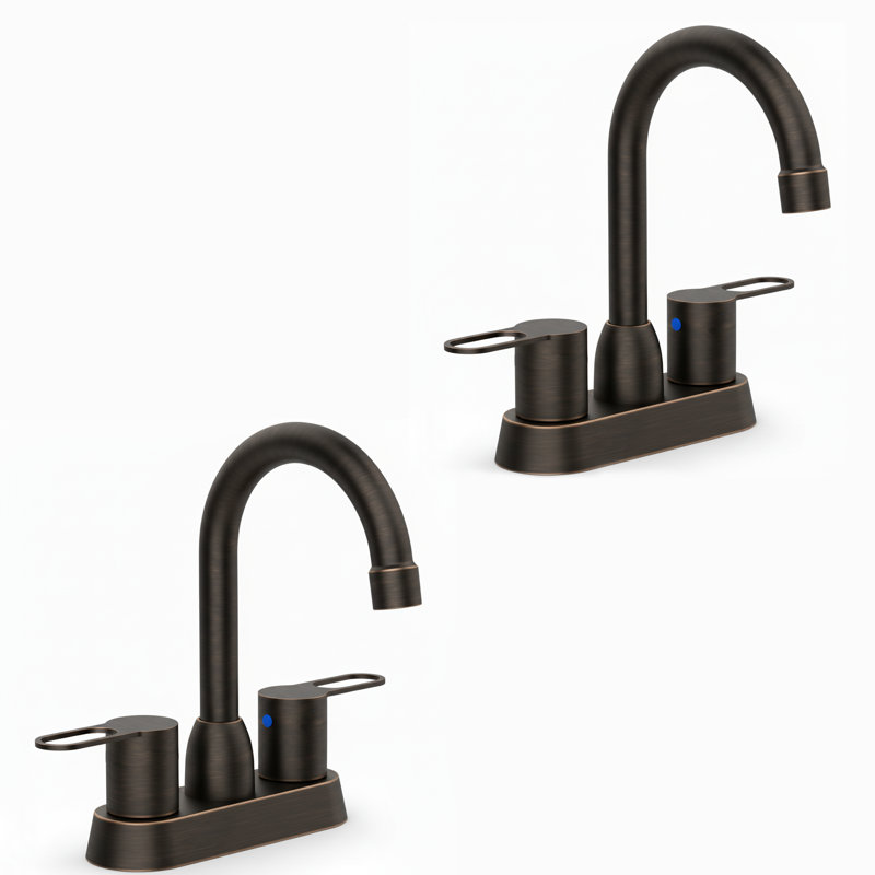 Double Handle  High-Arc Centerset RV Bathroom Faucet(Set of 2), Oil Rubbed Bronze
