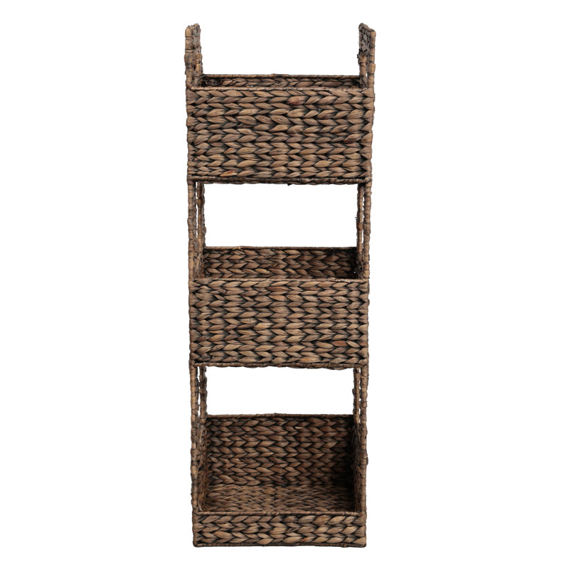 Tour de rangement autoportante à 3 niveaux avec structure en métal et poignées Savannah, Brown