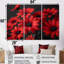 Ensemble de salon mural marguerites monochromes rouges et noires Photo II-107189343-107189345