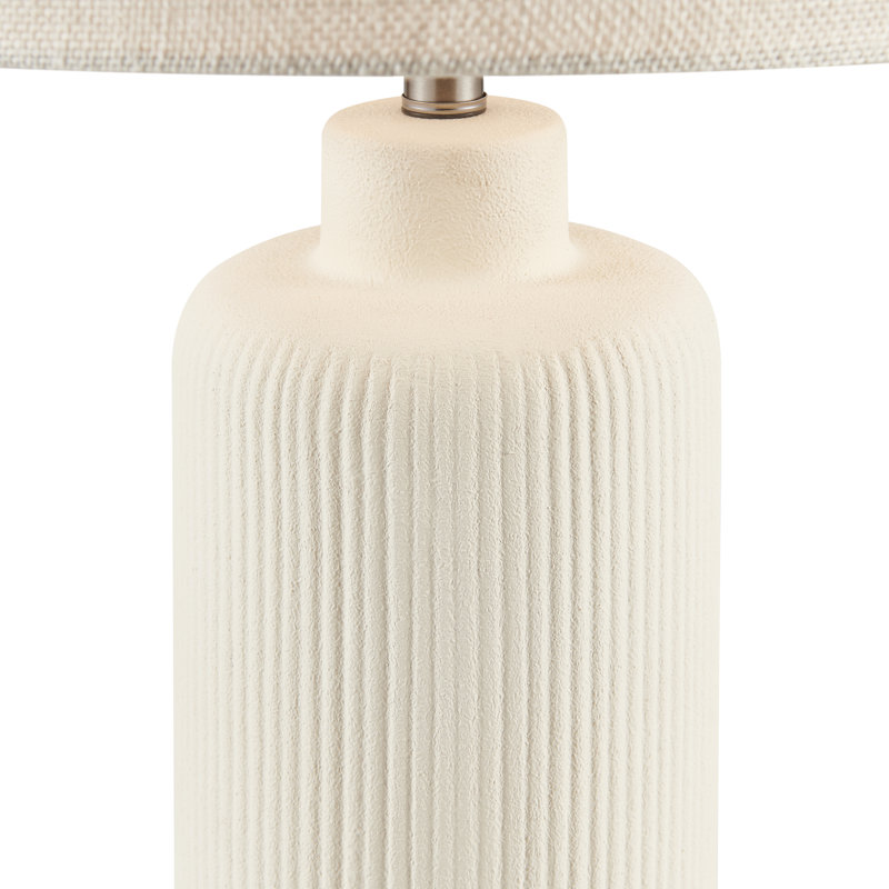 Lampe de table en céramique blanche, H 25,25 po x l 14 po x P 14 po