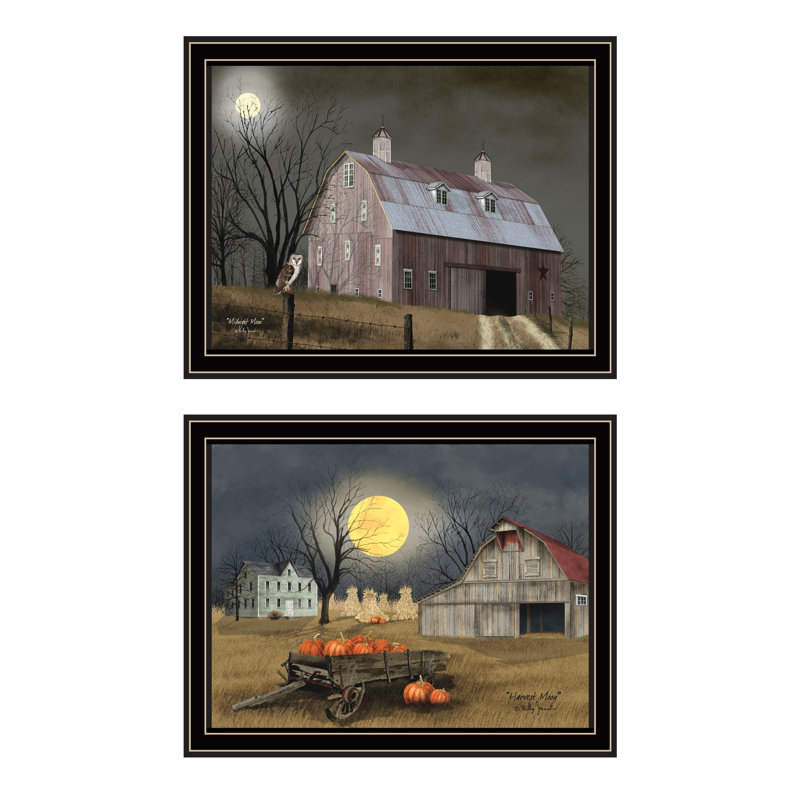 «August Grove®», ensemble de 2 pièces d'automne au clair de lune, impression murale pour salon, chambre à coucher, impression murale pour la décoration intérieure par Billy Jacobs