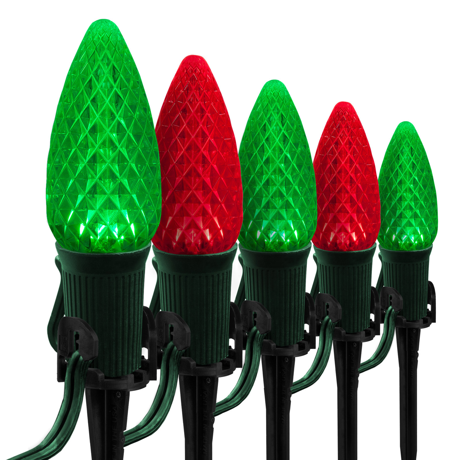 C9 OptiCore LED Pathway Lights, 50 feet, Red/Green