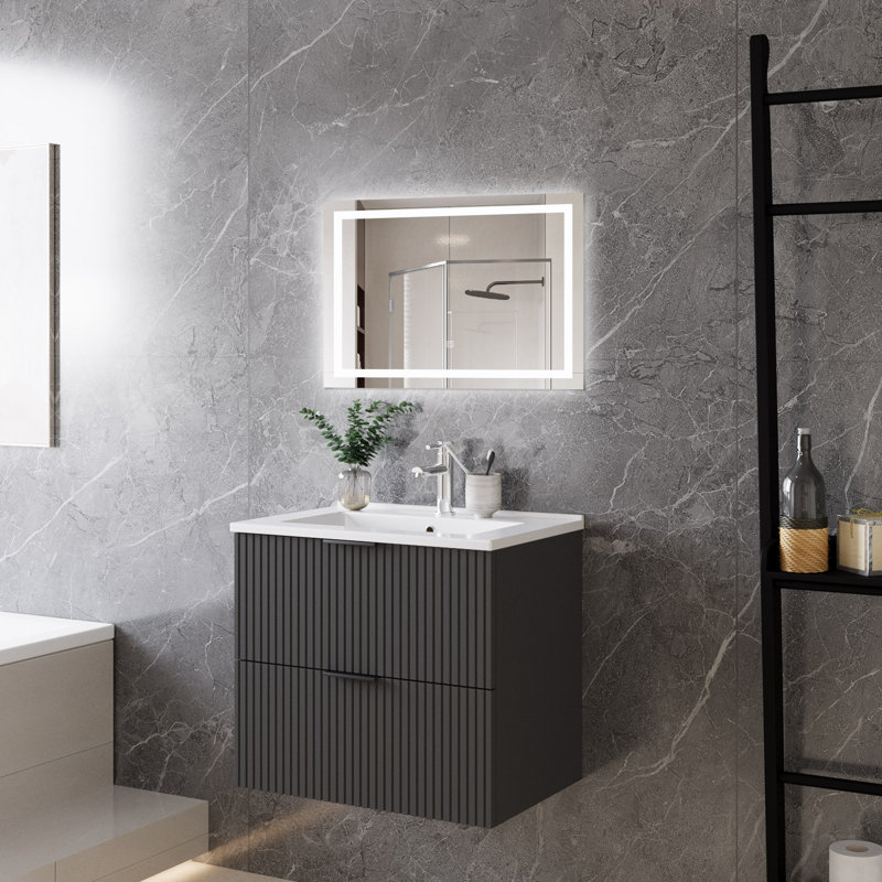 600mm Single Bathroom Vanity with Integrated Ceramic Basin
