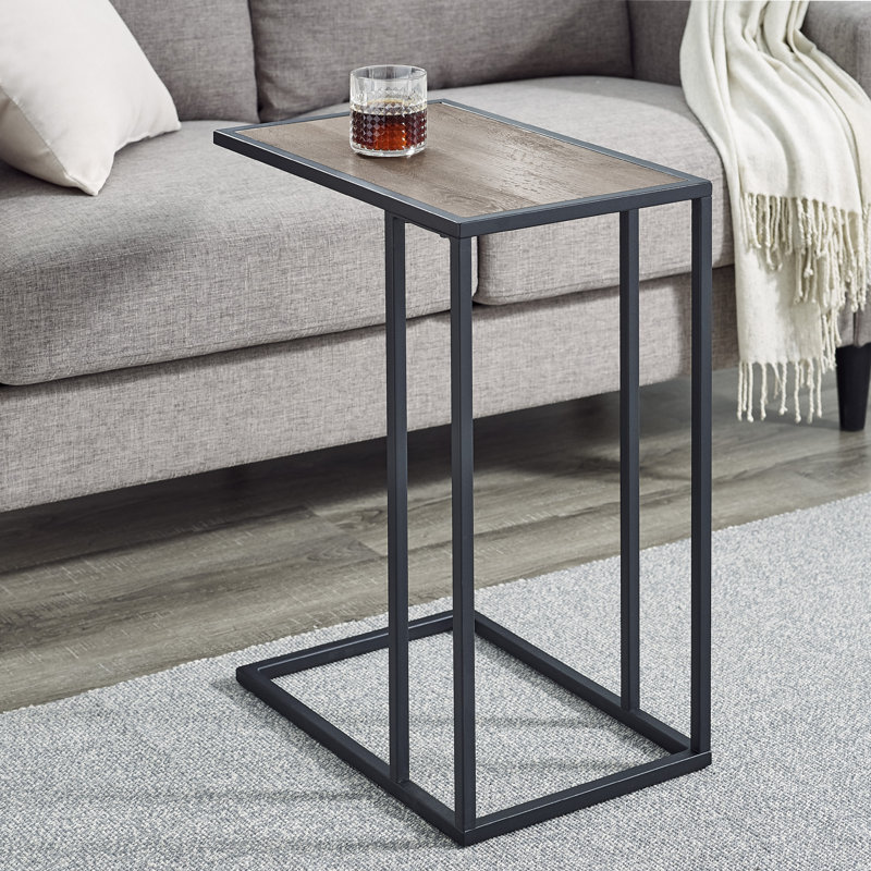 Alberta C Table End Table, Grey Wash/Black