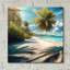  «Paradise Beach 5» par Rey Klimt, art mural en verre acrylique, 12 po x 12 po