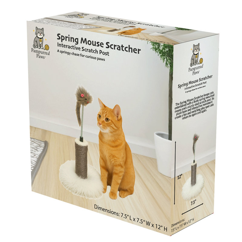 Pampurred Paws Spring Mouse Scratcher by A&E