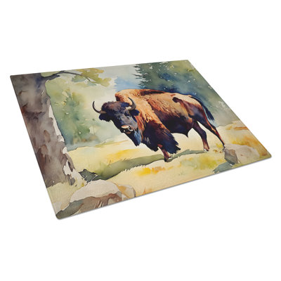 American Bison Glass Cutting Board Large