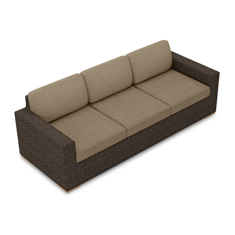 Buckholtz 92.25'' High-Density Polyethylene (HDPE) Wicker Outdoor Sofa