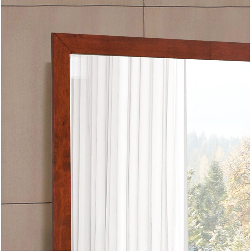 Miroir Burlington, blanc, Merisier