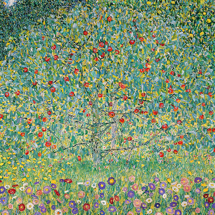«Apple Tree I, 1912» par Gustav Klimt, reproduction d'art sur toile tendue, H 16 po x l 16 po x P 1 po, Blanc
