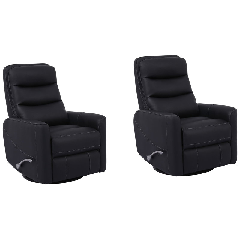 Fauteuil inclinable et pivotant manuel 31 po avec accoudoirs encastrés Casarez, Noir