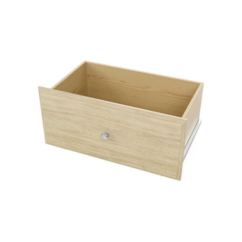 Tiroir à quadrillage en bois manufacturé, Blond miel, H 12 po x l 24 po x P 14 po