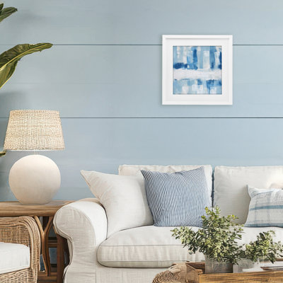 Blue Abstract Visionaries Framed Print Under Glass, design by Irena Orlov