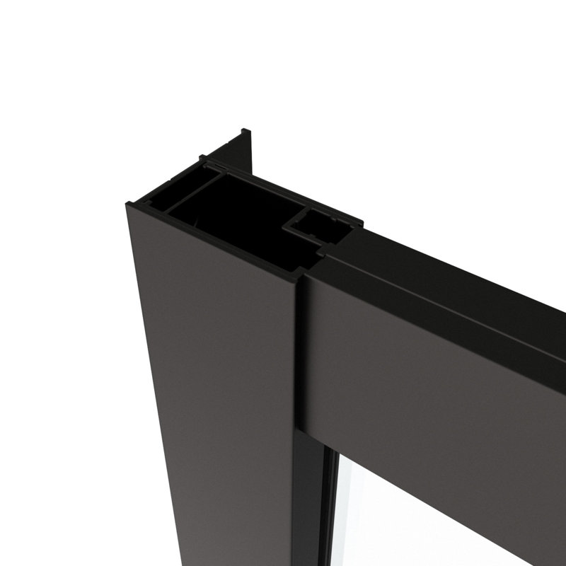 Matte Black 54"W x 72"H Sliding Shower Door with Stainless Steel Handle