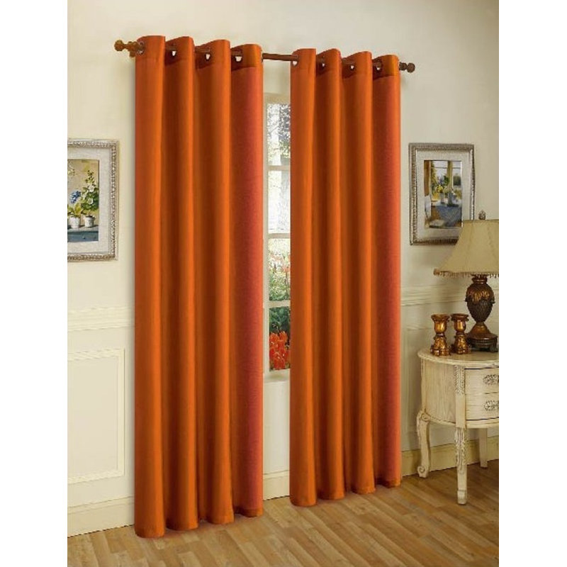 Ensemble de rideaux semi-transparents avec œillets Mira, Brique
