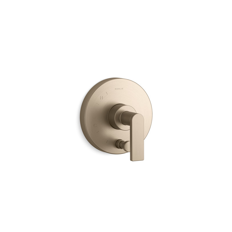 Artifacts® Rite-Temp Pressure-Balancing Valve Trim with Push-Button Diverter and Lever Handle, French Gold