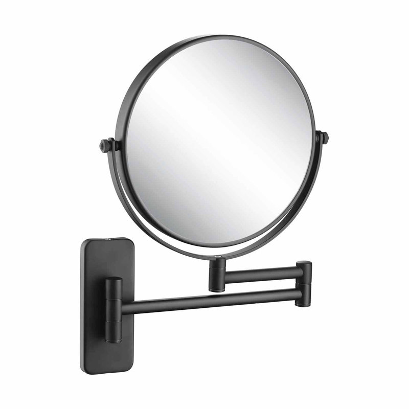 Circular Metal Round Wall Mirror, Matte Black