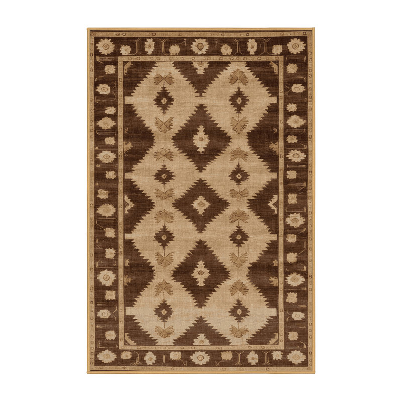 Tapis brun lavable à la machine, Rectangulaire 2 pi x 4 pi