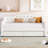 Twin Xl Linen Upholstered Daybed In Beige With Led Lighting, 2 Storage Drawers, And Functional Design Upholstery, Belt, Slats For Consistent Use-589101755