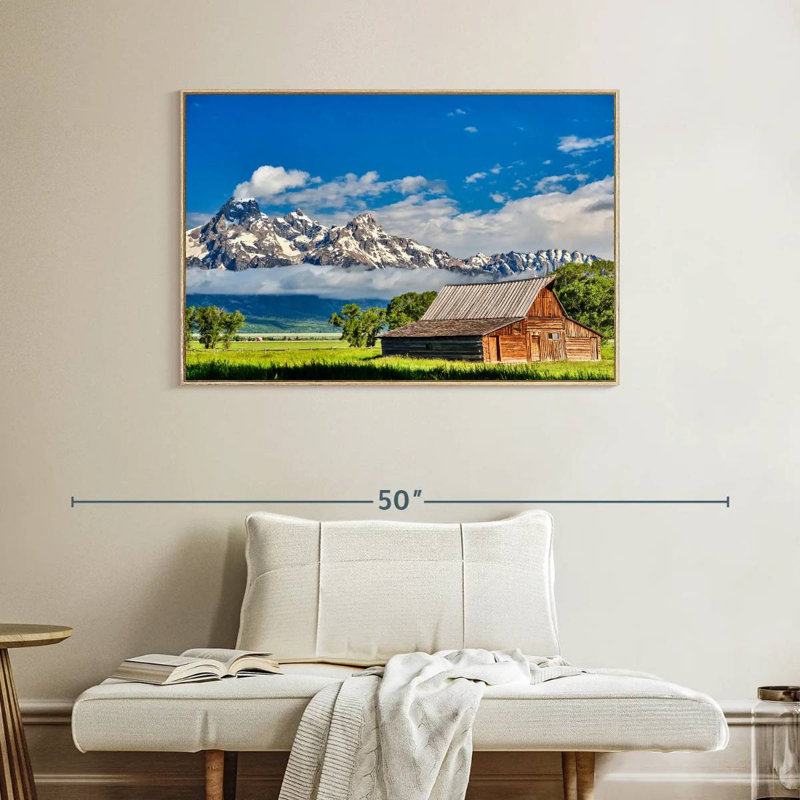 Grand Teton Mormon Barn, Cadre flottant en bois naturel, 40 po x 27 po