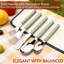 30-Piece Stainless Steel Flatware Set For 6, Retro Silverware With Solid Acrylic Handles And Rivet Design, Complete Dinnerware Utensil Set For Everyday And Entertaining