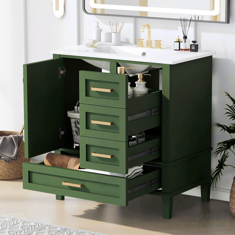 Rangement pour salle de bain Susse, Vert