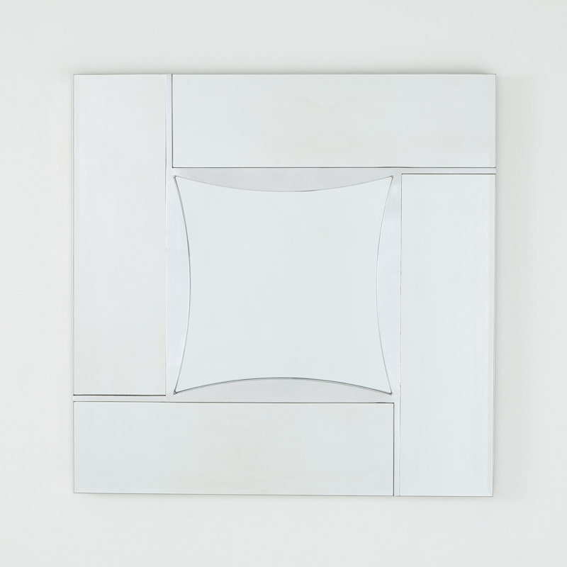Diamond Shape Mirror, Silver Leaf