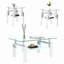 Table de bout en verre trempé blanc 2 pièces, petite table avec rangement à 2 couches, table d'appoint de salon-140826753-176379757-176379758