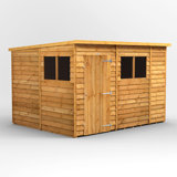 Powersheds 10 x 8ft Timber Overlap Pent Garden Shed