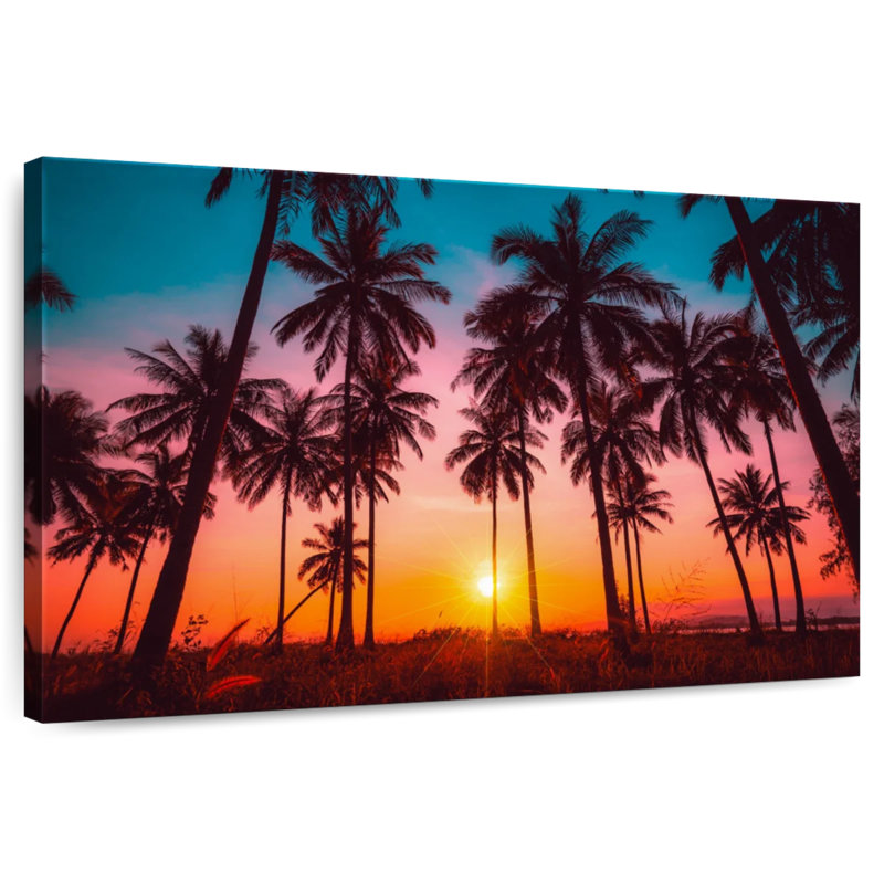Silhouette de Gillard, coucher de soleil tropical, H 8 po x l 12 po