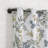 Floral Leaf Print Semi-Sheer Grommet Curtain Panel-75407972