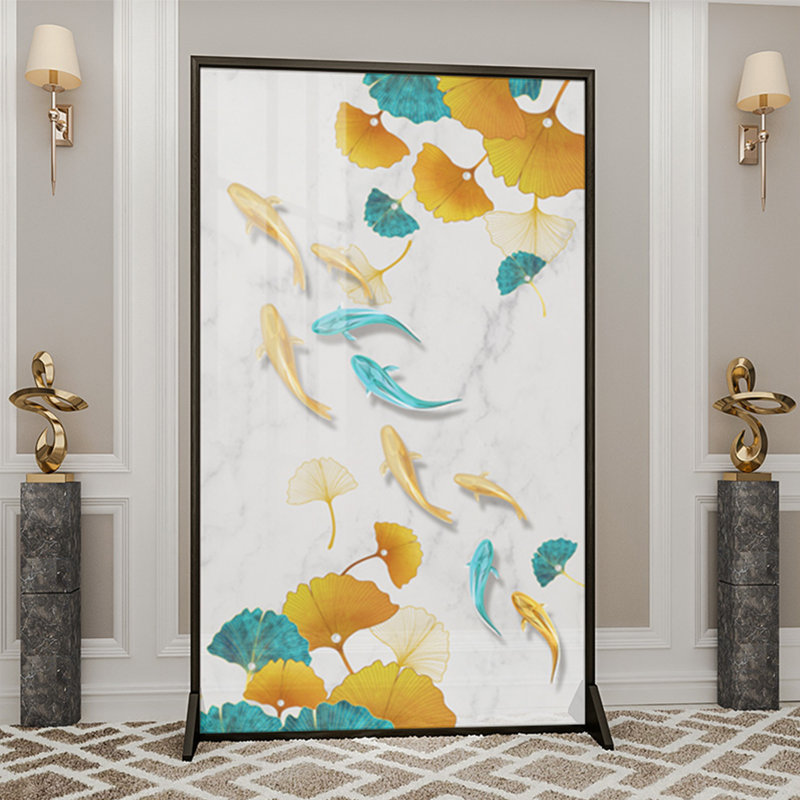Écran Luxury Ginkgo Koi, H 78,74 po x l 39,37 po x P 1,57 po