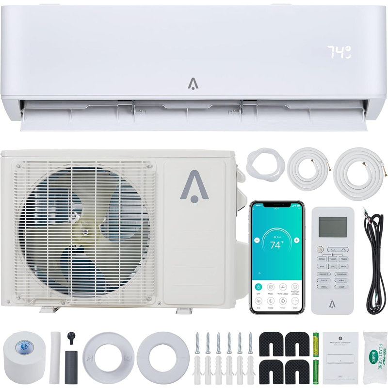 Mini climatiseur à deux blocs sans conduit à connexion Wi-Fi Babevy 24 000 BTU