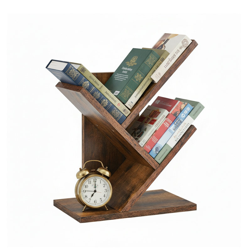 Rangement de bureau à 3 niveaux, Brun rustique