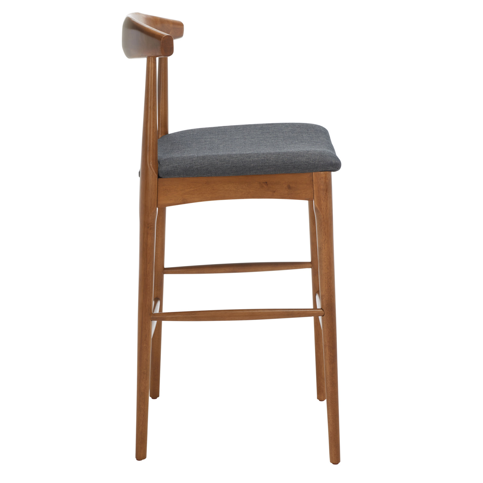 Hank Bar and Counter Stool, Walnut, Dark Gray, Bar Stool (29.6" Seat Height)